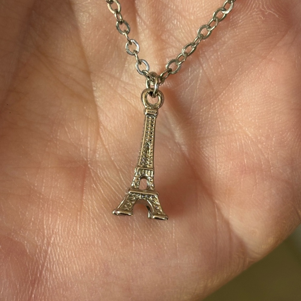 Eiffel Tower Silver Necklace View 4